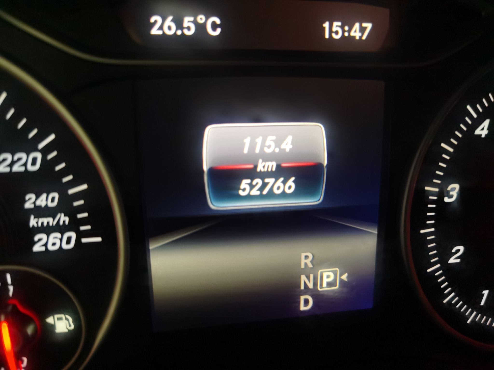 Used Mercedes-Benz B-Class 2015 B 200 Luxury Model Odometer Close Up